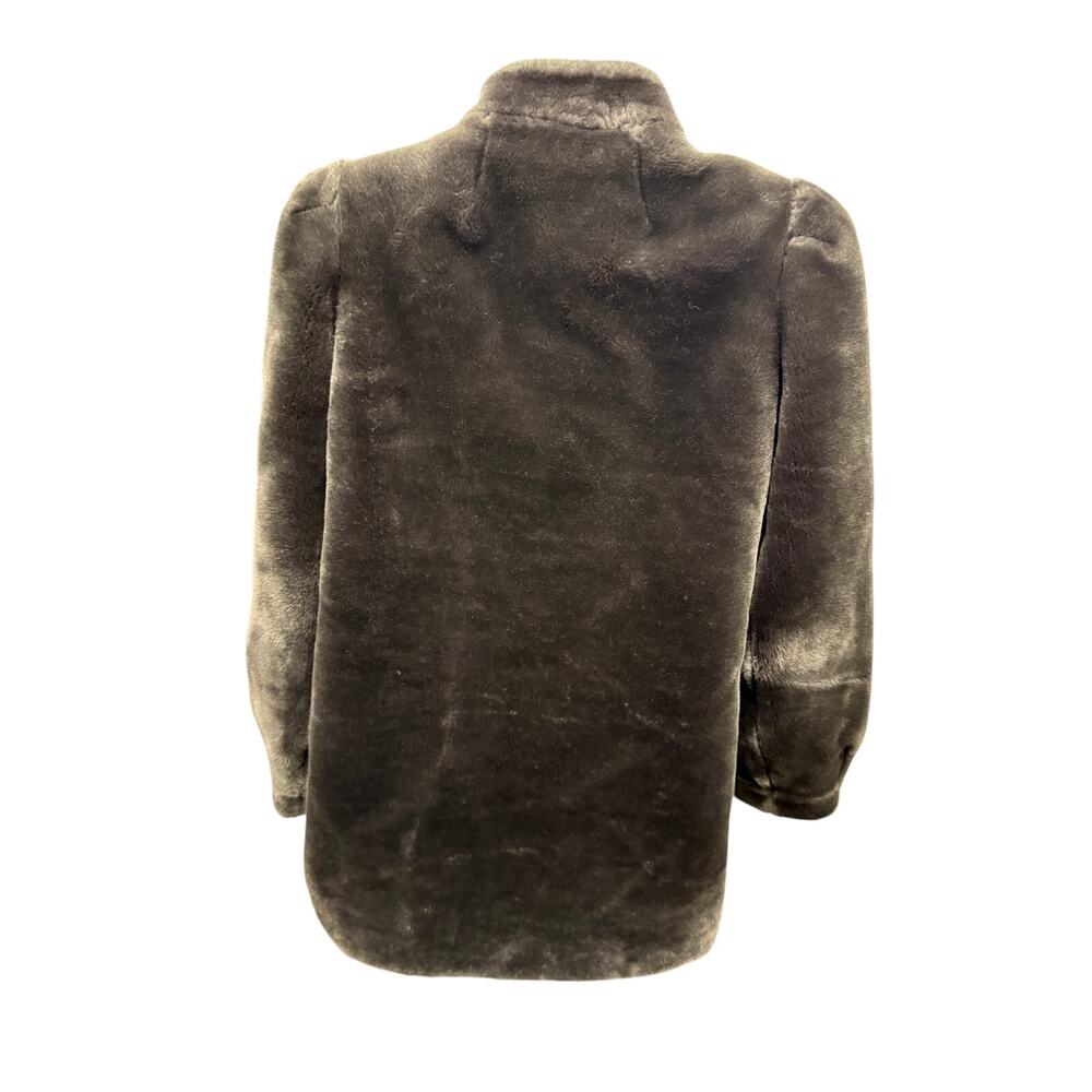 VTG Union 80s Sasson Borgazia Womens 10 Vegan Faux Fur Coat Gray Embellishment - Picture 7 of 7